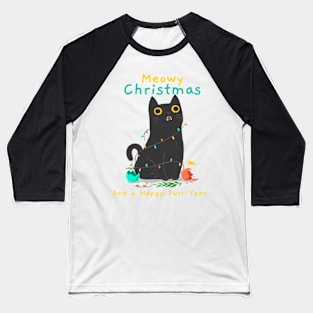 Meowy Christmas and a happy Purr Year / Christmas cat / Cat Baseball T-Shirt